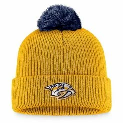 Men's Fanatics Branded Gold Nashville Predators Team Cuffed Knit Hat With Pom
