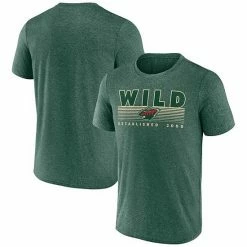 Men's Fanatics Branded Heathered Green Minnesota Wild Prodigy Performance T-Shirt -Metaverse shop unnamed file 1756