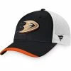 Men's Fanatics Branded Black/White Anaheim Ducks Authentic Pro Team Locker Room Trucker Snapback Hat -Metaverse shop unnamed file 17578