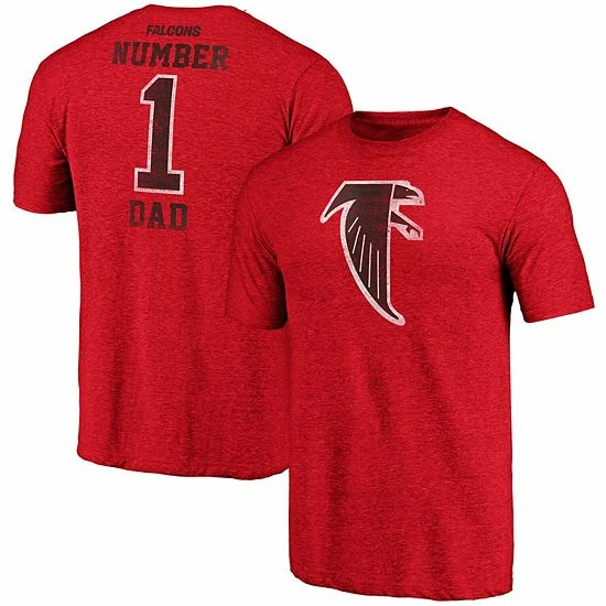 Men's Fanatics Branded Heathered Red Atlanta Falcons Greatest Dad Retro Tri-Blend T-Shirt 3 Men's Fanatics Branded Heathered Red Atlanta Falcons Greatest Dad Retro Tri-Blend T-Shirt