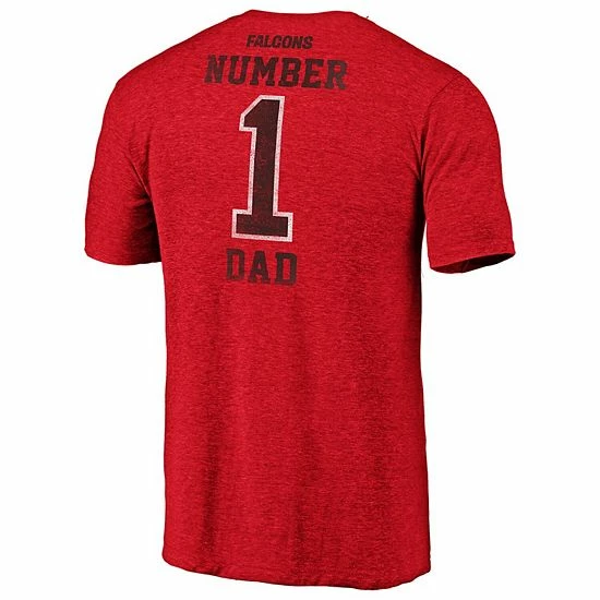 Men's Fanatics Branded Heathered Red Atlanta Falcons Greatest Dad Retro Tri-Blend T-Shirt 5 Men's Fanatics Branded Heathered Red Atlanta Falcons Greatest Dad Retro Tri-Blend T-Shirt - Image 3