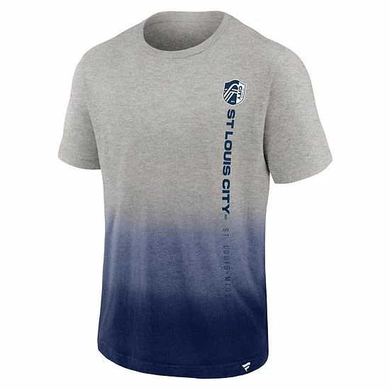 Men's Fanatics Branded Heathered Gray/Navy St. Louis City SC Dip-Dye T-Shirt 5 Men's Fanatics Branded Heathered Gray/Navy St. Louis City SC Dip-Dye T-Shirt - Image 3