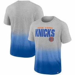 Men's Fanatics Branded Heathered Gray/Blue New York Knicks Board Crasher Dip-Dye T-Shirt -Metaverse shop unnamed file 1764