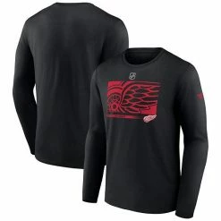 Men's Fanatics Branded Black Detroit Red Wings Authentic Pro Core Collection Secondary Long Sleeve T-Shirt -Metaverse shop unnamed file 1768