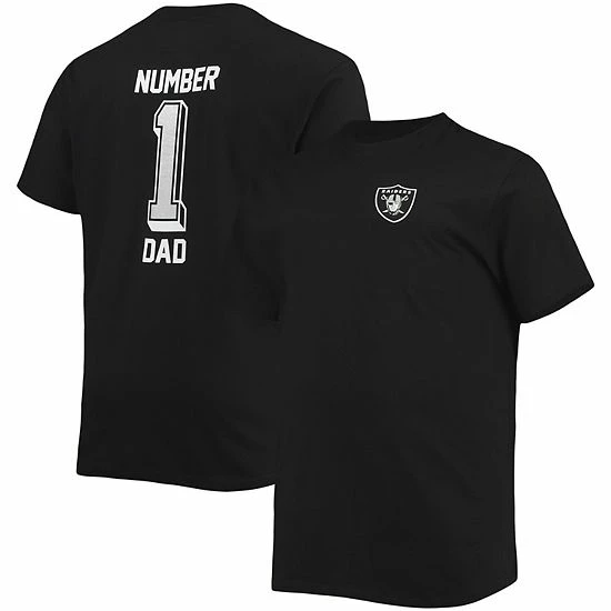 Men's Fanatics Branded Black Las Vegas Raiders Big & Tall #1 Dad 2-Hit T-Shirt 3 Men's Fanatics Branded Black Las Vegas Raiders Big & Tall #1 Dad 2-Hit T-Shirt