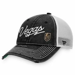 Men's Fanatics Branded Black Vegas Golden Knights Vintage Sport Resort Trucker Snapback Hat