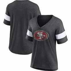Women's Fanatics Branded Heathered Charcoal San Francisco 49ers Distressed Team Tri-Blend V-Neck T-Shirt 7 Women's Fanatics Branded Heathered Charcoal San Francisco 49ers Distressed Team Tri-Blend V-Neck T-Shirt -Metaverse shop unnamed file 178