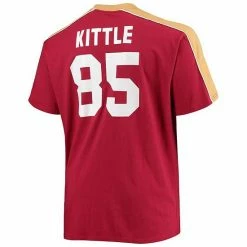 Men's Fanatics Branded George Kittle Scarlet San Francisco 49ers Big & Tall Sleeve Panel Player Name & Number T-Shirt -Metaverse shop unnamed file 17803