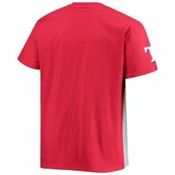 Men's Fanatics Branded Red/Heathered Gray Texas Rangers Big & Tall Colorblock T-Shirt -Metaverse shop unnamed file 17819