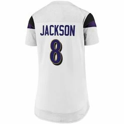 Women's Fanatics Branded Lamar Jackson White Baltimore Ravens Athena Name & Number Fashion Top -Metaverse shop unnamed file 17835