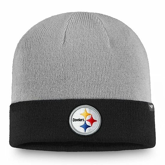 Men's Fanatics Branded Heathered Gray/Black Pittsburgh Steelers 2-Tone Cuffed Knit Hat Men's Fanatics Branded Heathered Gray/Black Pittsburgh Steelers 2-Tone Cuffed Knit Hat -Metaverse shop unnamed file 1787