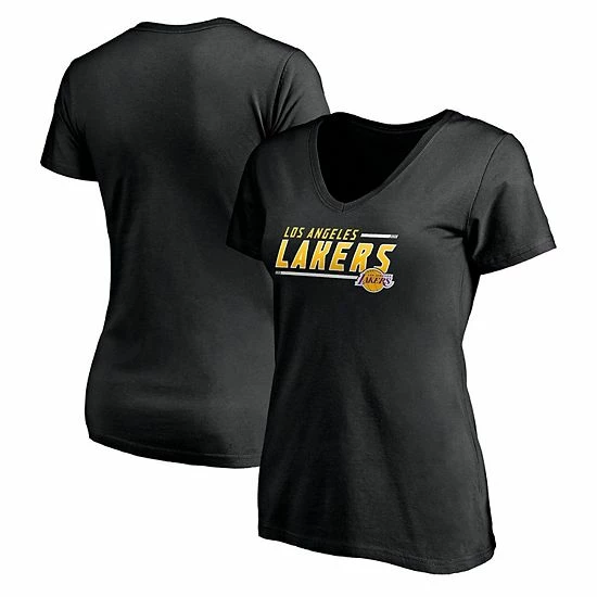 Women's Fanatics Branded Black Los Angeles Lakers Mascot In Bounds V-Neck T-Shirt 3 Women's Fanatics Branded Black Los Angeles Lakers Mascot In Bounds V-Neck T-Shirt