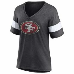 Women's Fanatics Branded Heathered Charcoal San Francisco 49ers Distressed Team Tri-Blend V-Neck T-Shirt 8 Women's Fanatics Branded Heathered Charcoal San Francisco 49ers Distressed Team Tri-Blend V-Neck T-Shirt -Metaverse shop unnamed file 179