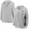 Women's Fanatics Branded Heathered Gray Jacksonville Jaguars Plus Size Lace-Up Pullover Hoodie -Metaverse shop unnamed file 17923