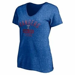 Women's Fanatics Branded Heathered Royal Texas Rangers Old Time Favorite V-Neck T-Shirt -Metaverse shop unnamed file 17937