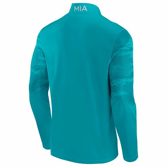Men's Fanatics Branded Aqua Miami Dolphins Ringer Quarter-Zip Jacket 6 Men's Fanatics Branded Aqua Miami Dolphins Ringer Quarter-Zip Jacket - Image 4