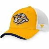 Men's Fanatics Branded Gold/White Nashville Predators Authentic Pro Team Locker Room Trucker Snapback Hat -Metaverse shop unnamed file 17983