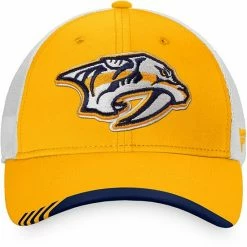 Men's Fanatics Branded Gold/White Nashville Predators Authentic Pro Team Locker Room Trucker Snapback Hat 4 Men's Fanatics Branded Gold/White Nashville Predators Authentic Pro Team Locker Room Trucker Snapback Hat -Metaverse shop unnamed file 17985