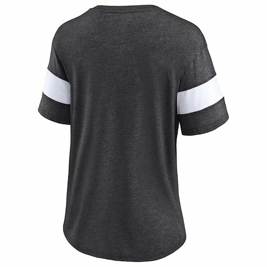Women's Fanatics Branded Heathered Charcoal San Francisco 49ers Distressed Team Tri-Blend V-Neck T-Shirt 6 Women's Fanatics Branded Heathered Charcoal San Francisco 49ers Distressed Team Tri-Blend V-Neck T-Shirt - Image 4