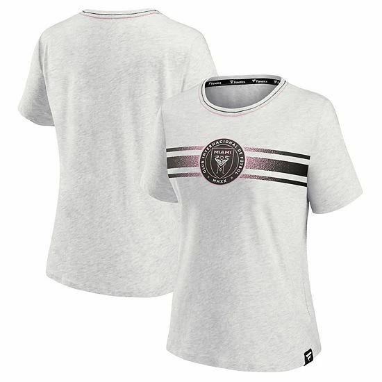 Women's Fanatics Branded Heathered Gray Inter Miami CF High Hip Graphic T-Shirt 3 Women's Fanatics Branded Heathered Gray Inter Miami CF High Hip Graphic T-Shirt