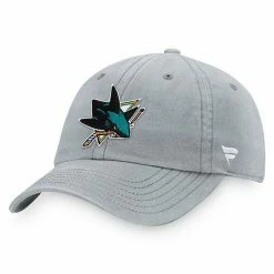 Men's Fanatics Branded Gray San Jose Sharks Core Primary Logo Adjustable Hat