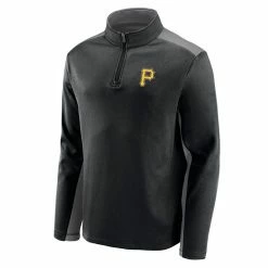 Men's Fanatics Branded Black Pittsburgh Pirates Team Primary Logo Quarter-Zip Jacket -Metaverse shop unnamed file 18048