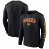 Men's Fanatics Branded Black Cincinnati Bengals Wordmark Go The Distance Long Sleeve T-Shirt -Metaverse shop unnamed file 18065
