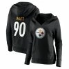 Women's Fanatics Branded T.J. Watt Black Pittsburgh Steelers Player Icon Name & Number Pullover Hoodie