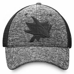 Men's Fanatics Branded Heathered Black/Black San Jose Sharks Authentic Pro Training & Travel Trucker Flex Hat -Metaverse shop unnamed file 18107
