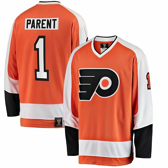 Men's Fanatics Branded Bernie Parent Orange Philadelphia Flyers Premier Breakaway Retired Player Jersey 3 Men's Fanatics Branded Bernie Parent Orange Philadelphia Flyers Premier Breakaway Retired Player Jersey