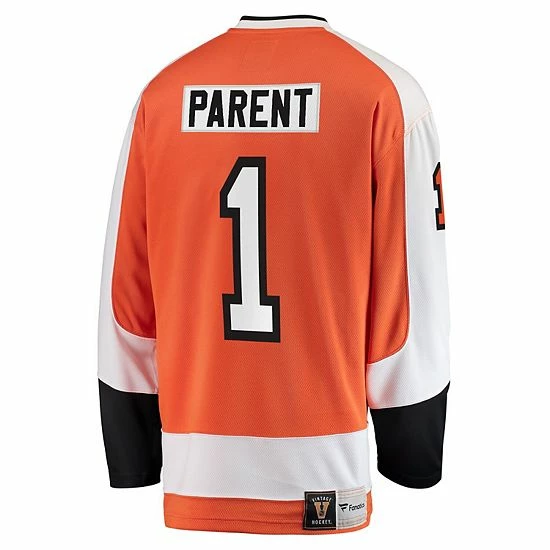 Men's Fanatics Branded Bernie Parent Orange Philadelphia Flyers Premier Breakaway Retired Player Jersey 5 Men's Fanatics Branded Bernie Parent Orange Philadelphia Flyers Premier Breakaway Retired Player Jersey - Image 3