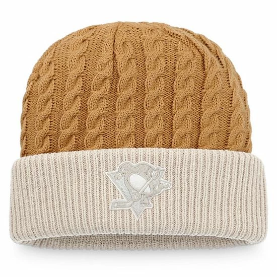 Men's Fanatics Branded Natural Pittsburgh Penguins Outdoor Play Cuffed Knit Hat 3 Men's Fanatics Branded Natural Pittsburgh Penguins Outdoor Play Cuffed Knit Hat