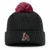 Men's Fanatics Branded Black Arizona Coyotes Team Cuffed Knit Hat With Pom
