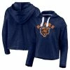 Women's Fanatics Branded Heathered Navy Chicago Bears Historic Logo Sport Resort Vintage Arc Cropped Raw Edge Pullover Hoodie -Metaverse shop unnamed file 18181