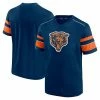 Men's Fanatics Branded Navy Chicago Bears Textured Throwback Hashmark V-Neck T-Shirt -Metaverse shop unnamed file 18196