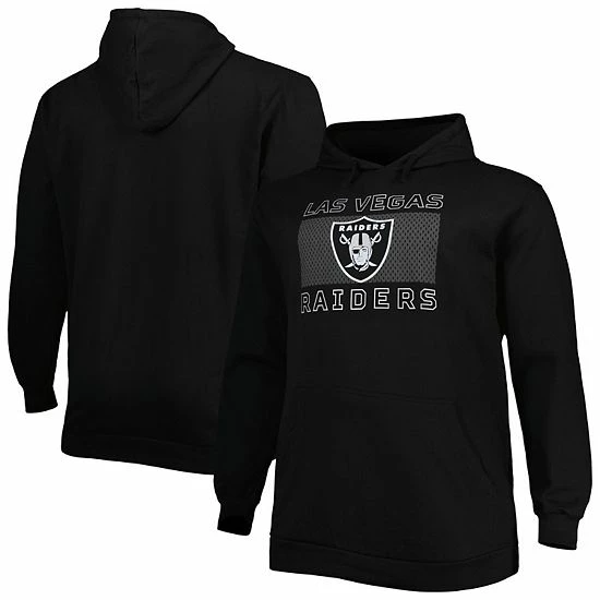 Men's Fanatics Branded Black Las Vegas Raiders Big & Tall Pop Of Color Pullover Hoodie 3 Men's Fanatics Branded Black Las Vegas Raiders Big & Tall Pop Of Color Pullover Hoodie