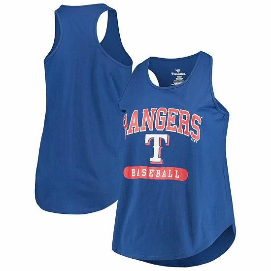 Women's Fanatics Branded Royal Texas Rangers Plus Size Scoop Neck Racerback Tank Top 4 Women's Fanatics Branded Royal Texas Rangers Plus Size Scoop Neck Racerback Tank Top - Image 2