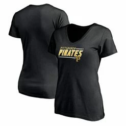 Women's Fanatics Branded Black Pittsburgh Pirates Plus Size Mascot In Bounds V-Neck T-Shirt -Metaverse shop unnamed file 18305