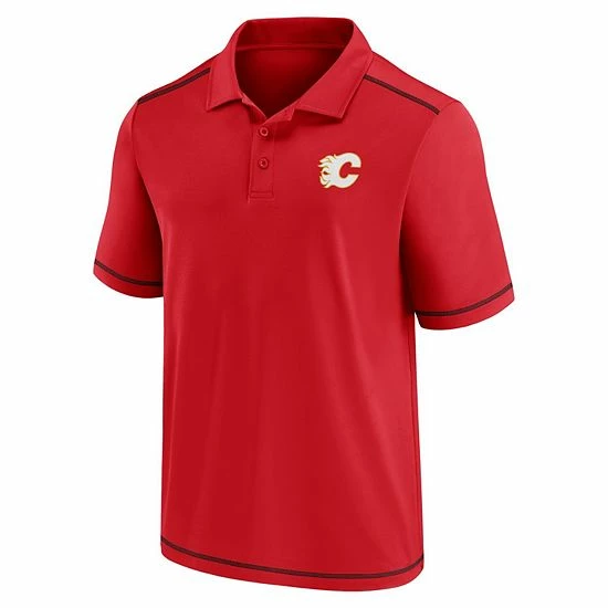 Men's Fanatics Branded Red Calgary Flames Primary Logo Polo 5 Men's Fanatics Branded Red Calgary Flames Primary Logo Polo - Image 3