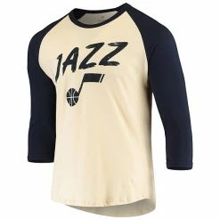 Men's Fanatics Branded Donovan Mitchell Cream/Navy Utah Jazz Raglan 3/4 Sleeve T-Shirt -Metaverse shop unnamed file 18349