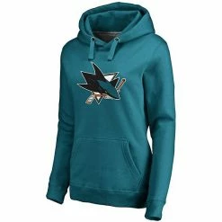 Women's Fanatics Branded Teal San Jose Sharks Primary Team Logo Fleece V-Neck Pullover Hoodie 4 Women's Fanatics Branded Teal San Jose Sharks Primary Team Logo Fleece V-Neck Pullover Hoodie -Metaverse shop unnamed file 18377