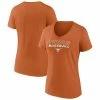 Women's Fanatics Branded Texas Orange Texas Longhorns Clean Stack Baseball V-Neck T-Shirt -Metaverse shop unnamed file 18403