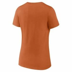 Women's Fanatics Branded Texas Orange Texas Longhorns Clean Stack Baseball V-Neck T-Shirt -Metaverse shop unnamed file 18405