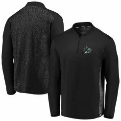 Men's Fanatics Branded Black San Jose Sharks Iconic Clutch Quarter-Zip Jacket