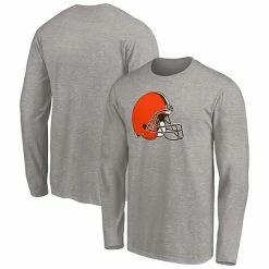 Men's Fanatics Branded Heathered Gray Cleveland Browns Big & Tall Primary Logo Long Sleeve T-Shirt -Metaverse shop unnamed file 18453