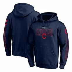 Men's Fanatics Branded Navy Cleveland Indians Team Front Line Pullover Hoodie -Metaverse shop unnamed file 185