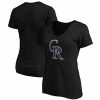 Women's Fanatics Branded Black Colorado Rockies Plus Size Core Official Logo V-Neck T-Shirt