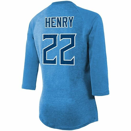 Women's Fanatics Branded Derrick Henry Light Blue Tennessee Titans Team Player Name & Number Raglan 3/4-Sleeve T-Shirt Women's Fanatics Branded Derrick Henry Light Blue Tennessee Titans Team Player Name & Number Raglan 3/4-Sleeve T-Shirt -Metaverse shop unnamed file 18513