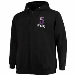 Men's Fanatics Branded De'Aaron Fox Black Sacramento Kings Big & Tall Player Name & Number Full-Zip Hoodie Jacket -Metaverse shop unnamed file 18520