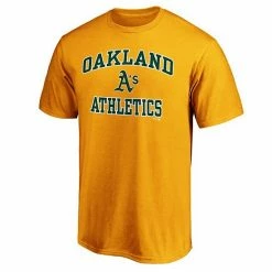Men's Fanatics Branded Gold Oakland Athletics Heart & Soul T-Shirt -Metaverse shop unnamed file 18554